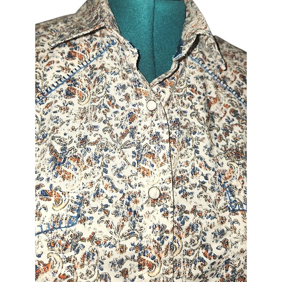 Vintage Panhandle Slim Floral Paisley Western Shirt with Pearl Snaps Size M - Picture 3 of 7